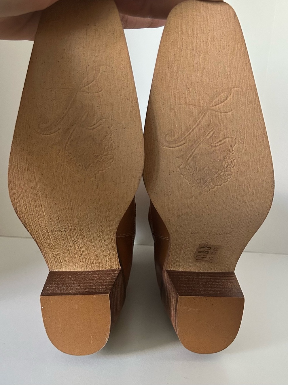 Free People Tan Leather Western Ankle Booties - Picture 6 of 7